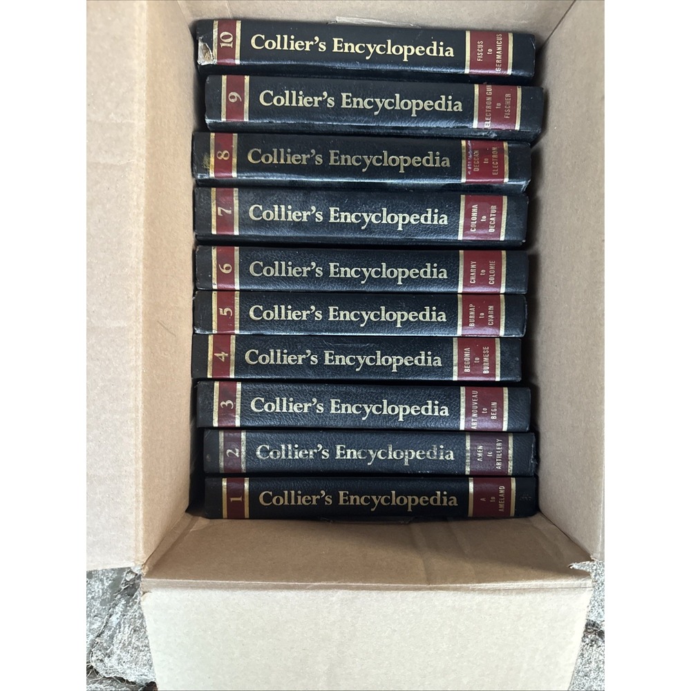 Collier’s Encyclopedia 24 Vol Set Hardcover Dictionary Yearbooks 1990 Vintage